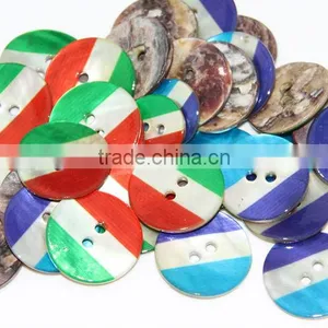 Fancy High Quality Flag Print Colorful Japanese Agoya Shell Button thumbnail-2