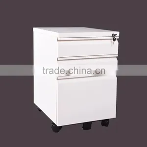 3-drawer Steel Mobile Pedestal / White thumbnail-1