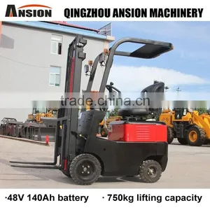 750kg AC Battery 48V 140Ah Mini Electric Forklift Truck for Sale thumbnail-1