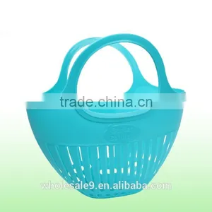 Plastic Storage Basket Fruit Vegetables Shopping Picnic Bin With Handles 2 Sizes thumbnail-6