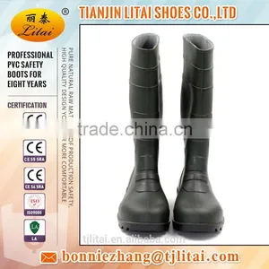 Black Pvc Safety Boots With Steel Toe Cap for Construction thumbnail-2
