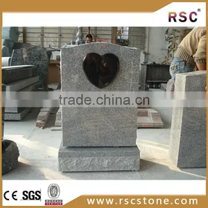 Granite Tombstone With Black Love Heart Design thumbnail-1