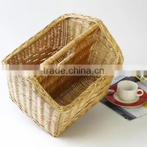Handmade Wicker Magzine Basket thumbnail-1