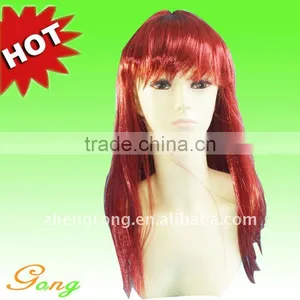 Cosplay Women Wigs Costume Ball Red Hair Periwig Wig Human Hair Wig thumbnail-1