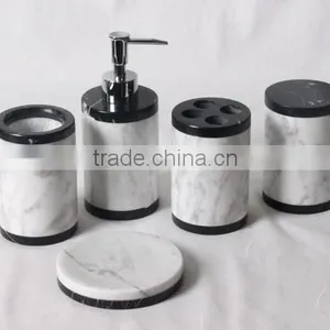 Pure White Marble Bath Toilet Bathroom Sets Accessories thumbnail-1