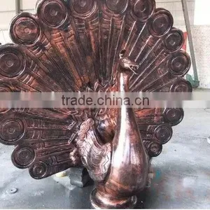 Casting Peacock Bronze Animal Sculptures in Metal Craft thumbnail-1
