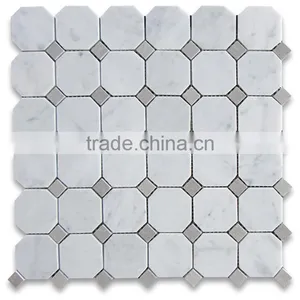 MM-CV328 Best Quality Decorative Natural Stone Octagon White Marble Mosaics Tile thumbnail-1