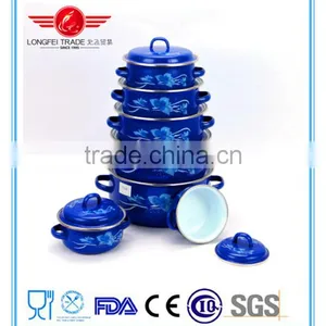 3pcs Persimmon Type Casserole, Enamel Pot, Enamel Cooking Pot thumbnail-1