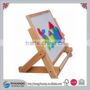 Flexible Kids Easel Stand Dry Earser Drawing Board Wooden Whiteboard thumbnail-1