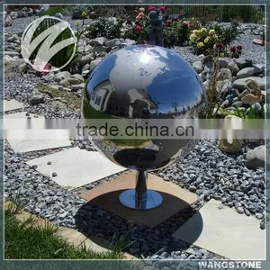 Stainless Steel World Map Ball Sculpture thumbnail-1
