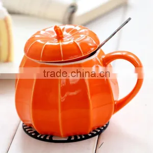 Hallowmas Pumpkin Shape Coffee Mug With Lid thumbnail-1