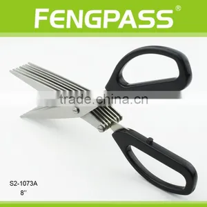 S2-1073A 8" 2CR13 Stainless Steel PP Plastic Handle Korea 7 Blades Herb Scissors thumbnail-2