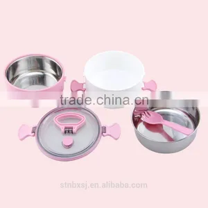 1.8L New Stainless Steel TwoLayer Round Shape Heated Bento Lunch Box thumbnail-4