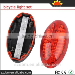 Wholesale Bicycle 1W White Front Bike Light 5 LED Red Rear Tail Lights Bicycle Light Set thumbnail-3