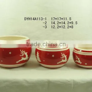 Various Sizes Ceramic Flower Pot With X-mas Looks thumbnail-2