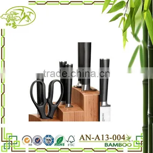 Aonong Eco-friendly Easy Kitchen Tools Bamboo Knife Storage Block For Sale thumbnail-3