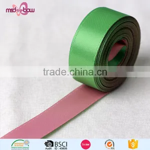 Wholesale Cheap Two Color Printed Double Sided Polyester Satin Ribbon for Sale thumbnail-1