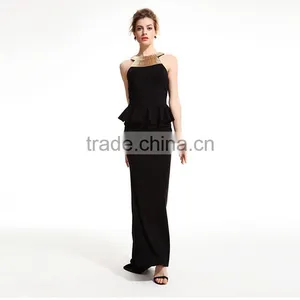 Guangzhou China Suppliers Great Design High Quality Elegant Sleeveless Evening Dress 2017 thumbnail-1