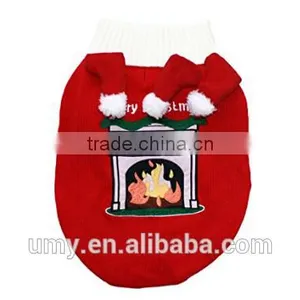 Fireplace Dog Sweater With 3D Stockings Knitting Christmas Dog Sweater XXXS To XXXL thumbnail-5