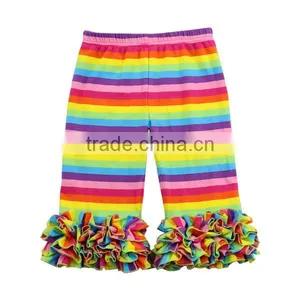 2017 Spring Fashion Valentine's Day Icing Pants Wholesale Cotton Triple Ruffle Baby Leggings Pants thumbnail-3