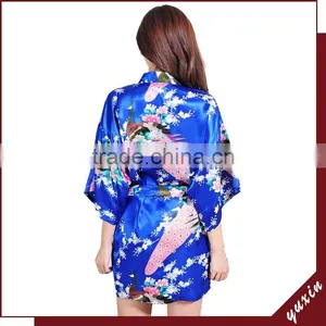Wholesale Satin Robe Bath Robe Custom Made Japan Kimono Robe 0609042 thumbnail-1