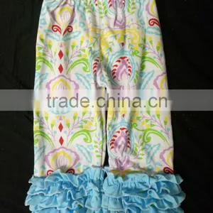 Wholesale Girls Ruffle Pants Baby Girls Cotton Solid Flower Pants With Ruffles thumbnail-3