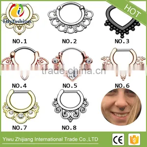 Hot Sell Body Jewelry Colorful Various Styles Titanium Septum Nose Ring thumbnail-1