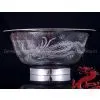 Silver Bowl - Large Bowl With a Dragon and a Phoenix thumbnail-3
