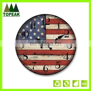 Popular Luxury Quality Vintage Round Antique Design Natural Color Rustic Style Wall Clock thumbnail-3