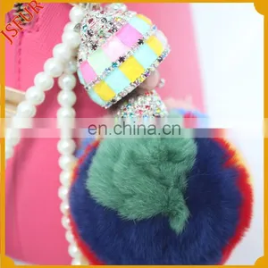 Wholesale Doll Bag Charm Ball Keychain/Keyring For Girl Pom thumbnail-3