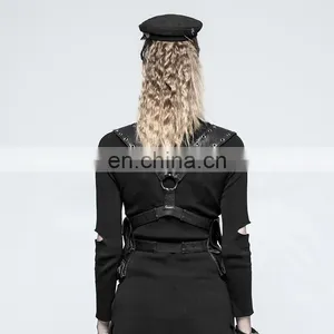 Punk Rave Gothic Black Chest Harness-top With Pockets S-217 thumbnail-3