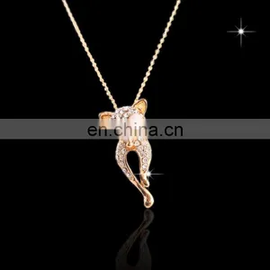 Promotional Wholesale Custom Crystal Diamond Rhinestone 2014 Fashion Rose Gold Pendant Necklace Jewelry MCB-0021 thumbnail-1