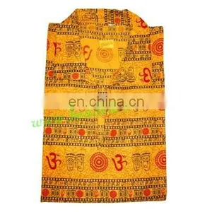 Half Sleeve Short Yoga Kurta in Cotton, Size : Chest 112 x Height 69 x Sleeve 25 Centimeters. thumbnail-1