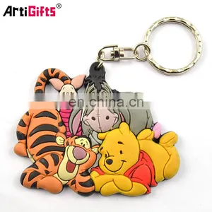 Custom Made Personalized Cheap Novetly Rubber Soft Pvc Tiger Keychain thumbnail-1