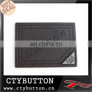 Black pu Leather Heat-cut Embossed Logo Custom Printed Labels thumbnail-1
