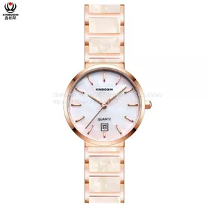 XINBOQIN Factory Original Brand Luxury Custom LOGO Latest Model Quartz Waterproof Acetate Women's Watch thumbnail-2