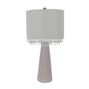 Light Gray Custom Ceramic Base Cheap Hotel Table Decoration Light Bedside Ceramic Lamps for Office Home Decor thumbnail-1