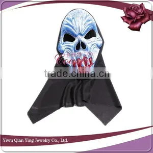 Halloween Plastic Skull Heads With Cloth Devil Party Mask thumbnail-3