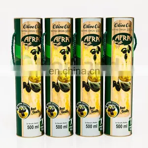 Cylinder Paper Cardboard Box Olive Oil Packaging With Handle thumbnail-2