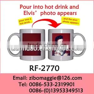 Wholesale U Shape Ceramic Mug With Elvis Photo for Temperature Color Changing Mug thumbnail-1
