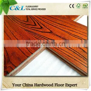 Hand-scraped Solid Elm Wood Flooring thumbnail-1