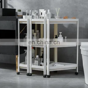 3-tier Kitchen Bathroom Rolling Cart Trolley Hand Food Carts Truck Trolley Storage Organizer Wheel Plastic Utility Craft Cart thumbnail-3