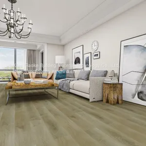 GKBM LS-M029 Fire Retardant Noise Prevention Brown Wood Grain Click Vinyl SPC Flooring thumbnail-3