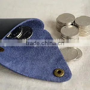 Guangzhou Wholesale Mini Convenient and Practical Genuine Leather Coin Holder Purse With Snap Button thumbnail-5