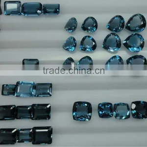 London Blue Topaz Cabochon Loose Calibrated Briolettes Faceted Cut thumbnail-3