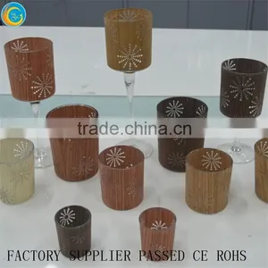 Online 2016 Glass Christmas Promption Candle Holder With Wood Cover Glass Candle Container Quality Choice thumbnail-5