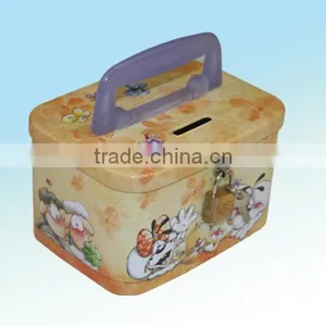 Lockable Hang Bag Shape Money Saving Box With Plastic Handle thumbnail-1
