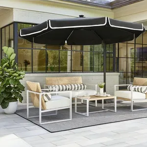 Offset 11FT Hanging Garden Umbrella UPF50+ Cantilever Polyester Crank Patio Outdoor OEM thumbnail-1