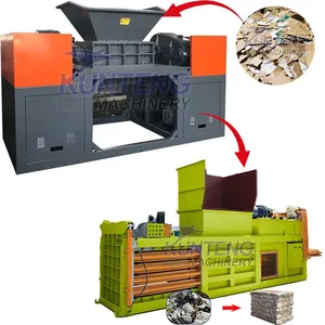 Heavy Duty Cardboard Box Plastic Waste Shredding and Baling Production Line EPC thumbnail-1