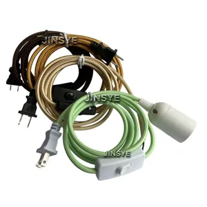 UL E26 Lampholder On Off Switch Lamp Cable Black Golden Mint Lamp Cord Power Cords US Power Cable thumbnail-1
